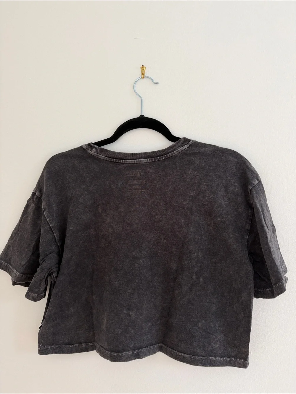 Vans Washed Black Eagle Graphic Crop Tee Size Small (Over-sized)